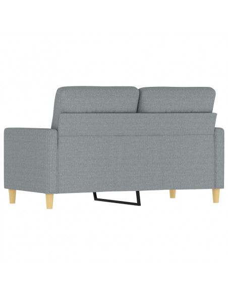 Divano a 2 Posti Grigio Chiaro 120 cm in Tessuto