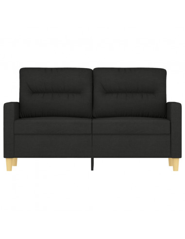 Divano a 2 Posti Nero 120 cm in Tessuto
