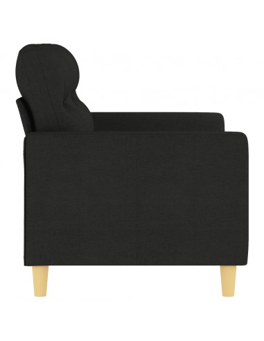 Divano a 2 Posti Nero 120 cm in Tessuto