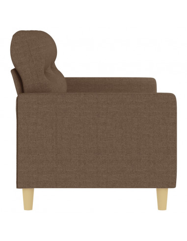 Divano a 2 Posti Marrone 140 cm in Tessuto