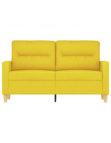 Divano a 2 Posti Giallo Chiaro 120 cm in Tessuto