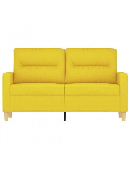 Divano a 2 Posti Giallo Chiaro 120 cm in Tessuto