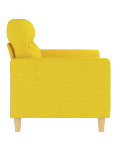 Divano a 2 Posti Giallo Chiaro 120 cm in Tessuto