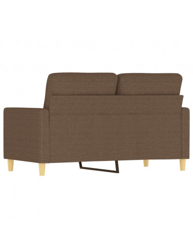 Divano a 2 Posti Marrone 120 cm in Tessuto