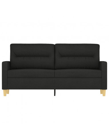 Divano a 2 Posti Nero 120 cm in Tessuto