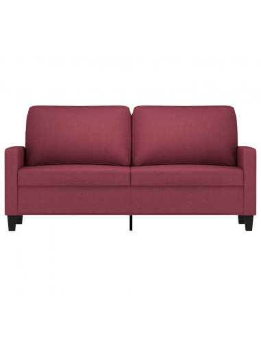 Divano a 2 Posti Rosso Vino 140 cm in Tessuto