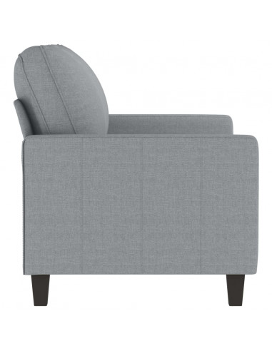 Divano a 2 Posti Grigio Chiaro 120 cm in Tessuto