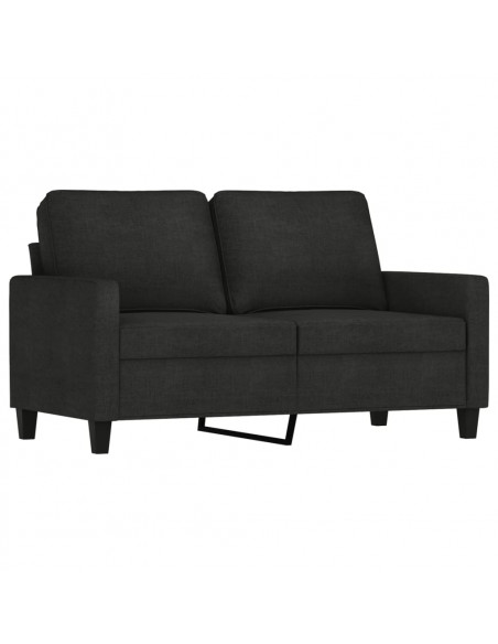Set di Divani 4 pz con Cuscini Nero in Tessuto