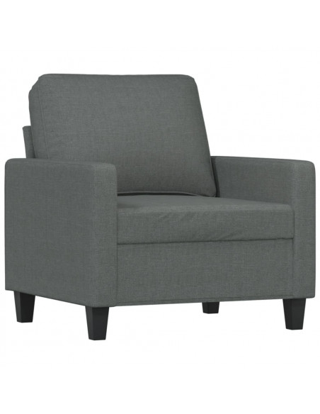 Set di Divani 4 pz con Cuscini Grigio Scuro in Tessuto