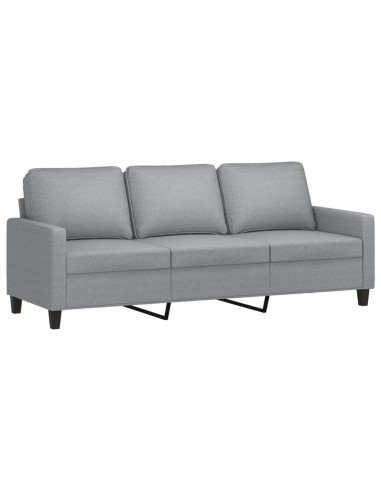 Set di Divani 3 pz con Cuscini Grigio Chiaro in Tessuto