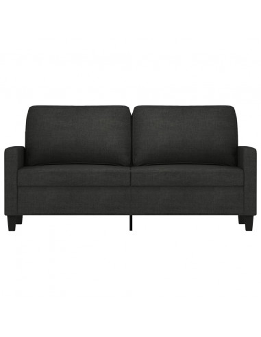Divano a 2 Posti Nero 120 cm in Tessuto