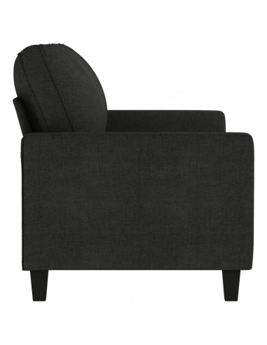 Divano a 2 Posti Nero 120 cm in Tessuto