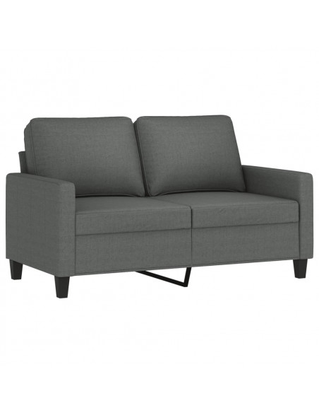 Set di Divani 3 pz con Cuscini Grigio Scuro in Tessuto
