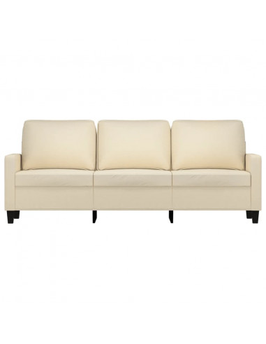 Divano a 3 Posti Crema 180 cm in Tessuto