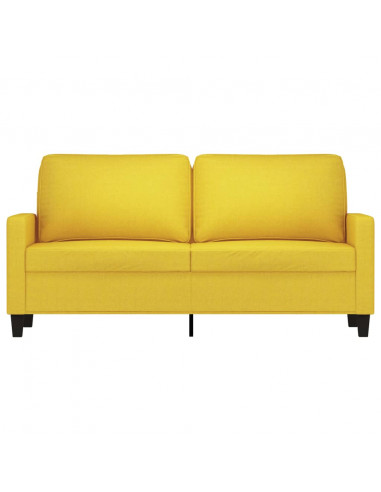 Divano a 2 Posti Giallo Chiaro 140 cm in Tessuto