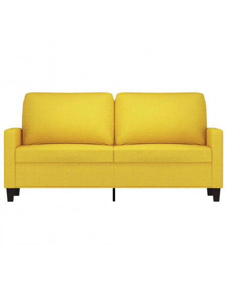 Divano a 2 Posti Giallo Chiaro 140 cm in Tessuto