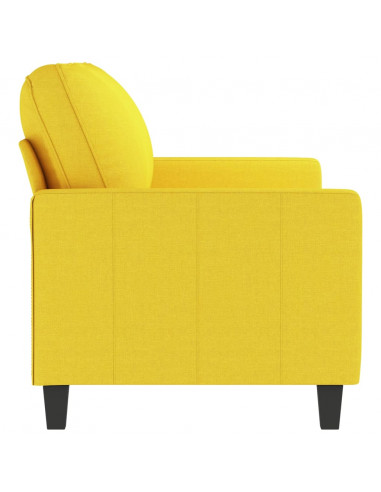 Divano a 2 Posti Giallo Chiaro 140 cm in Tessuto