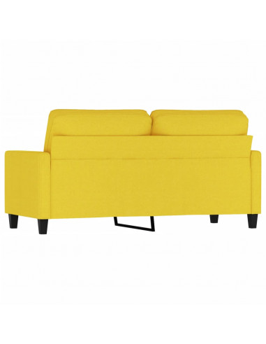 Divano a 2 Posti Giallo Chiaro 140 cm in Tessuto