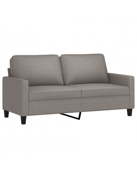 Set di Divani 2 pz con Cuscini Tortora in Tessuto