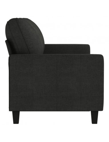 Divano a 3 Posti Nero 180 cm in Tessuto