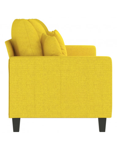Divano a 3 Posti Giallo Chiaro 180 cm in Tessuto