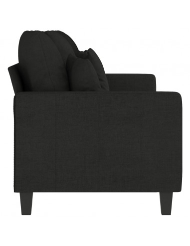 Divano a 3 Posti Nero 180 cm in Tessuto