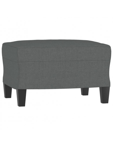 Poltrona con Poggiapiedi Grigio Scuro 60 cm in Tessuto