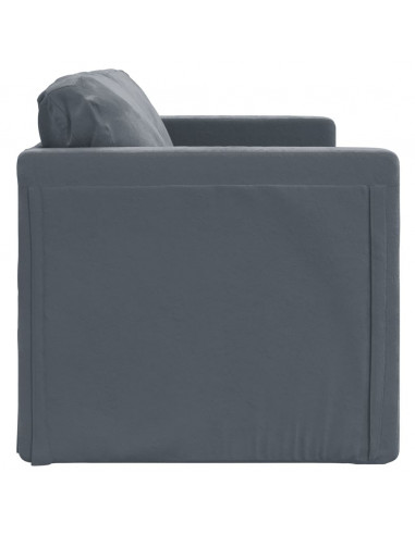 Divano Letto da Terra 2 in 1 Grigio Scuro 122x204x55 cm Velluto