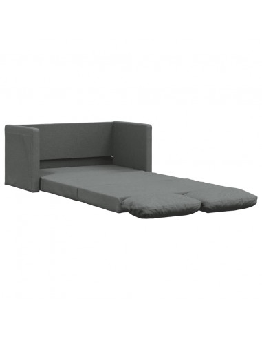Divano Letto da Terra 2 in 1 Grigio Scuro 112x174x55 cm Tessuto