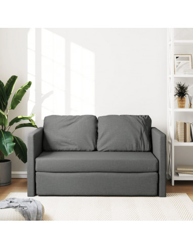 Divano Letto da Terra 2 in 1 Grigio Scuro 112x174x55 cm Tessuto