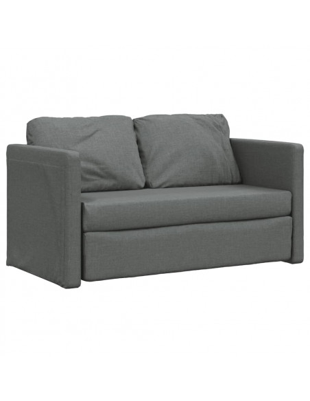 Divano Letto da Terra 2 in 1 Grigio Scuro 112x174x55 cm Tessuto