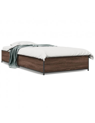 Giroletto Rovere Marrone 90x200 cm Legno Multistrato e Metallo