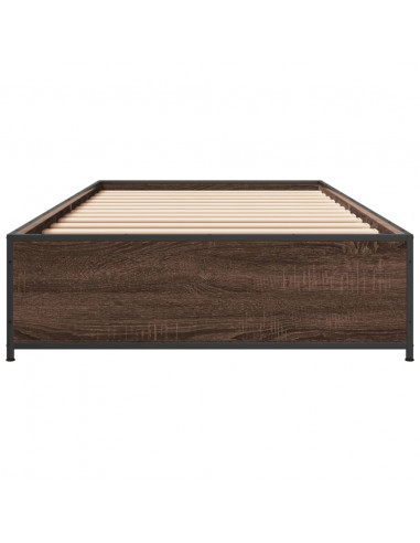 Giroletto Rovere Marrone 90x200 cm Legno Multistrato e Metallo