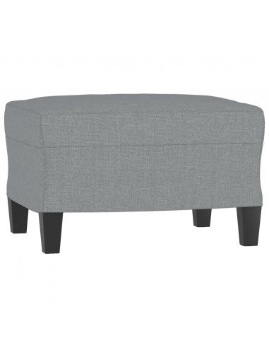 Poltrona con Poggiapiedi Grigio Chiaro 60 cm in Tessuto