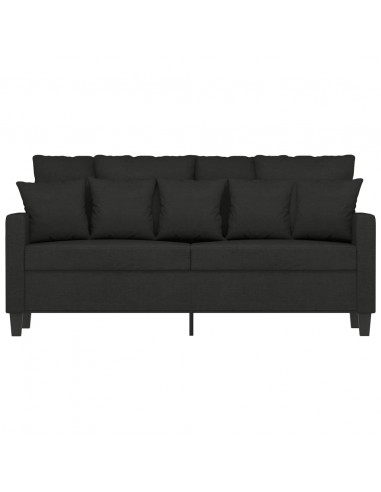 Divano a 2 Posti Nero 120 cm in Tessuto