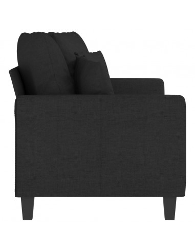 Divano a 2 Posti Nero 120 cm in Tessuto