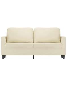 Divano a 2 Posti Crema 140 cm in Similpelle 2