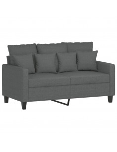 Divano a 2 Posti Grigio Scuro 120 cm in Tessuto 2