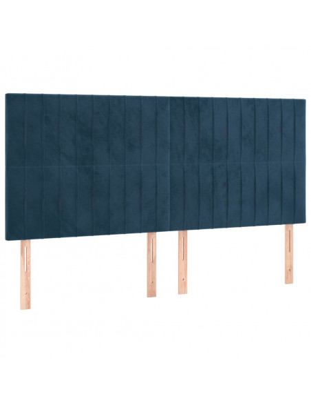 Testiere 4 pz Blu Scuro 100x5x78/88 cm in Velluto