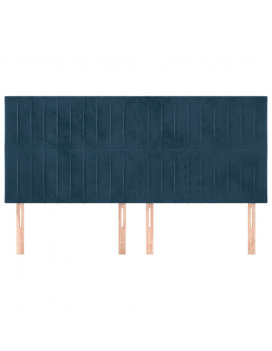 Testiere 4 pz Blu Scuro 100x5x78/88 cm in Velluto