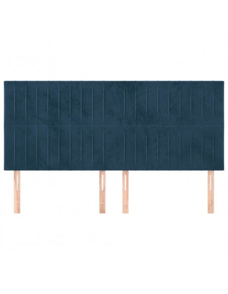 Testiere 4 pz Blu Scuro 100x5x78/88 cm in Velluto