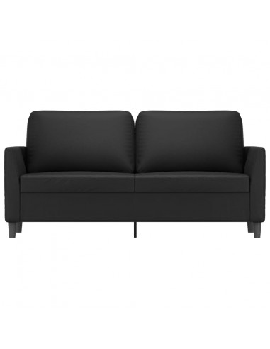 Divano a 2 Posti Nero 140 cm in Similpelle