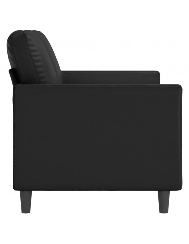 Divano a 2 Posti Nero 140 cm in Similpelle