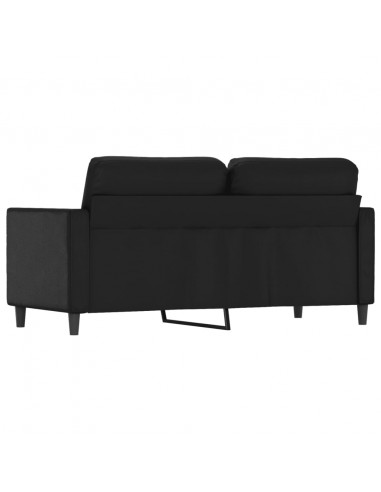 Divano a 2 Posti Nero 140 cm in Similpelle