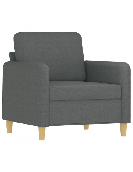 Poltrona con Poggiapiedi Grigio Scuro 60 cm in Tessuto