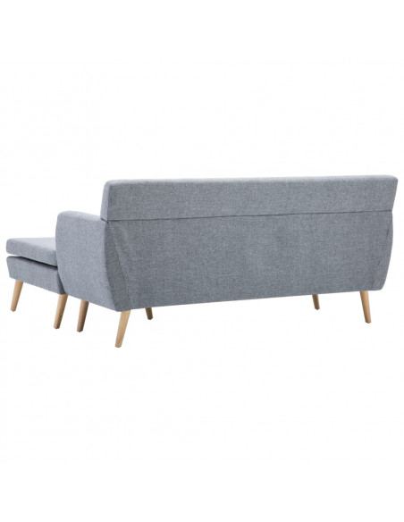 Divano a L Rivestito in Tessuto 171,5x138x81,5 cm Grigio Chiaro