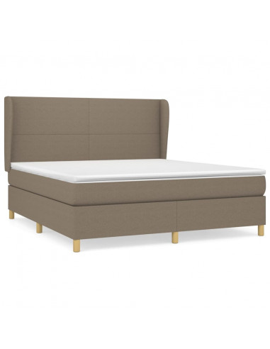 Giroletto a Molle con Materasso Tortora 160x200 cm in Tessuto