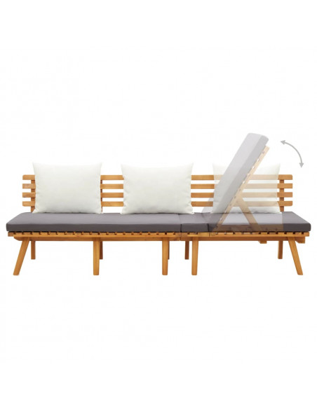 Divano Letto da Giardino 200x65 cm in Legno Massello di Acacia