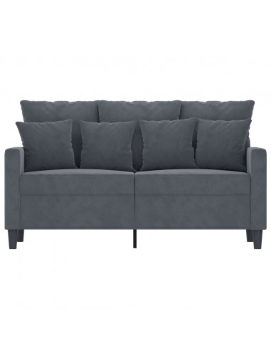 Divano a 2 Posti grigio scuro 120 cm in Velluto