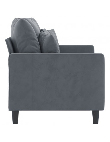 Divano a 2 Posti grigio scuro 120 cm in Velluto